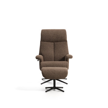 Sillón reclinable giratorio Toriel de microboucle con reposapiés