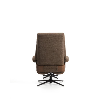 Sillón reclinable giratorio Toriel de microboucle con reposapiés