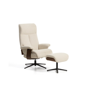 Sillón reclinable giratorio Toriel de microboucle con reposapiés