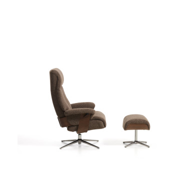 Sillón reclinable giratorio Toriel de microboucle con reposapiés