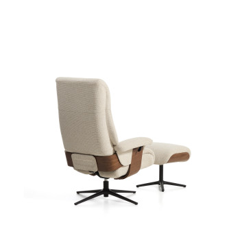 Sillón reclinable giratorio Toriel de microboucle con reposapiés