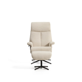 Sillón reclinable giratorio Toriel de microboucle con reposapiés