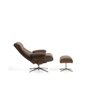 Sillón reclinable giratorio Toriel de microboucle con reposapiés