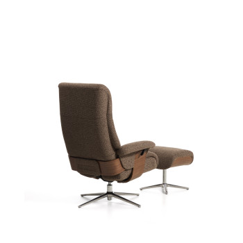Sillón reclinable giratorio Toriel de microboucle con reposapiés