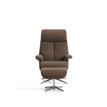 Sillón reclinable giratorio Toriel de microboucle con reposapiés