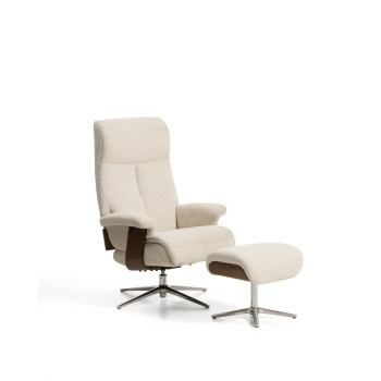 Sillón reclinable giratorio Toriel de microboucle con reposapiés