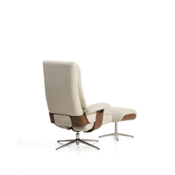 Sillón reclinable giratorio Toriel de microboucle con reposapiés