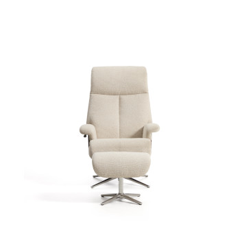 Sillón reclinable giratorio Toriel de microboucle con reposapiés
