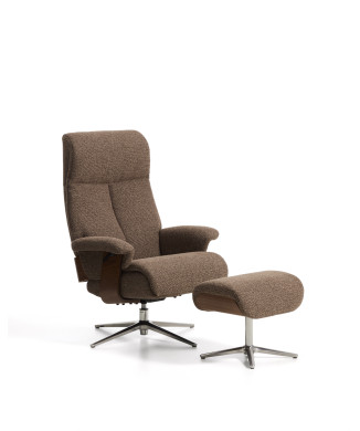 Sillón reclinable giratorio Toriel de microboucle con reposapiés