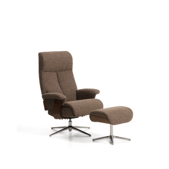 Sillón reclinable giratorio Toriel de microboucle con reposapiés