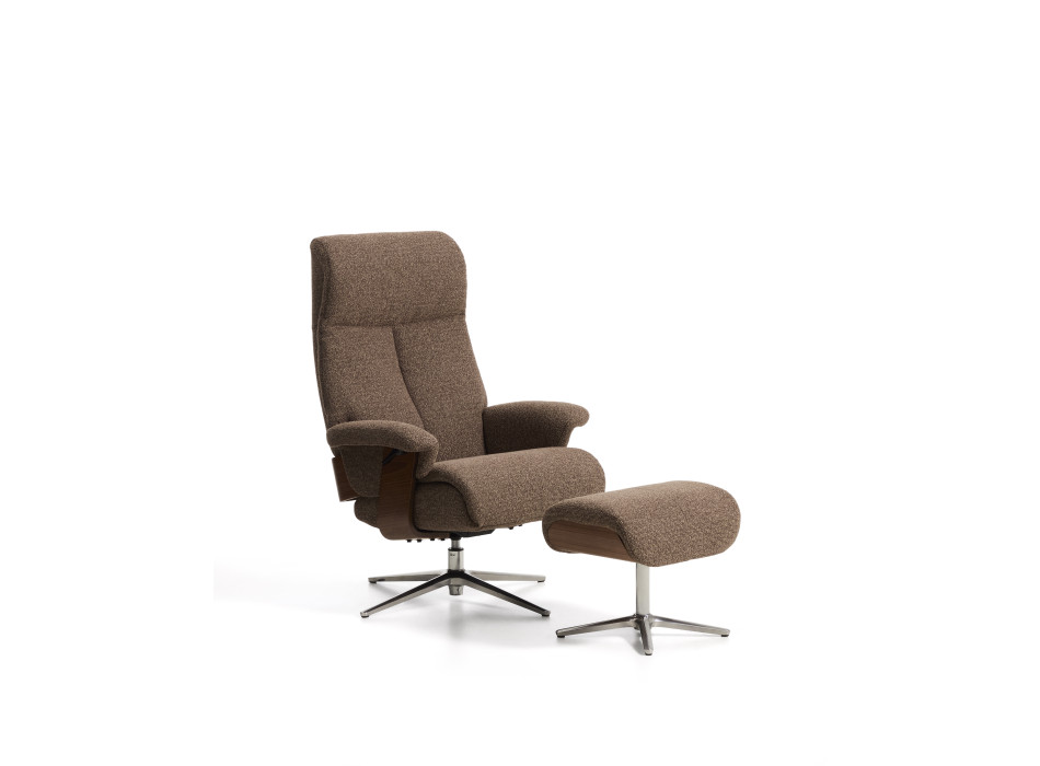 Sillón reclinable giratorio Toriel de microboucle con reposapiés