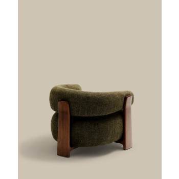 Sillón de chenilla color granito