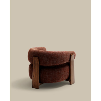 Sillón de chenilla color granito