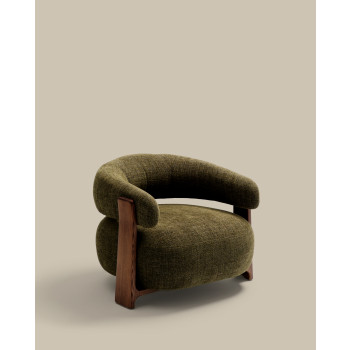 Sillón de chenilla color granito