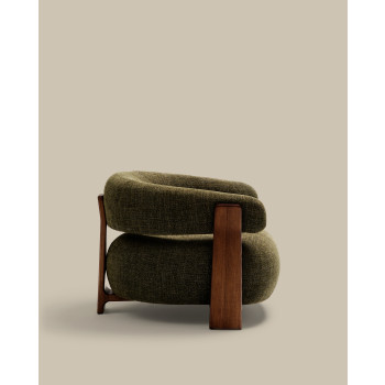Sillón de chenilla color granito