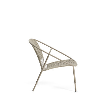 Sillón apilable Atrani de acero galvanizado y cuerda.