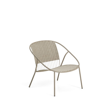 Sillón apilable Atrani de acero galvanizado y cuerda.