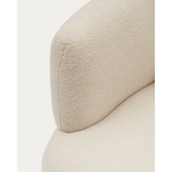 Sillón Martina en piel de cordero color crudo con cojín