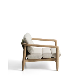 Sillón Menfi en madera maciza de acacia y cuerda verde 100% certificada FSC.