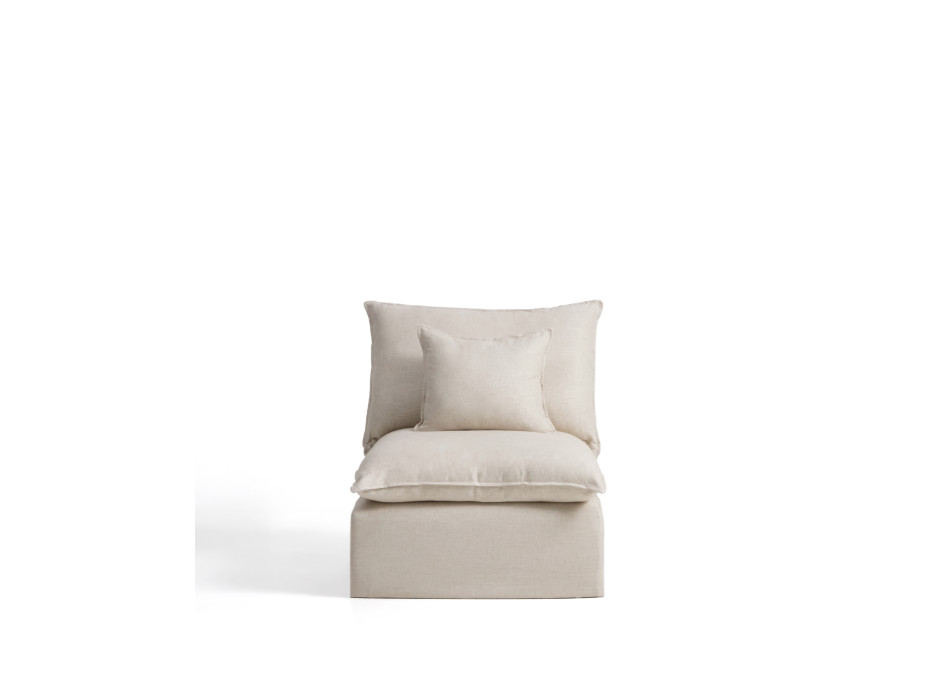 Sillón Anarela con funda extraíble de lino y viscosa.