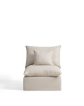 Sillón Anarela con funda extraíble de lino y viscosa.