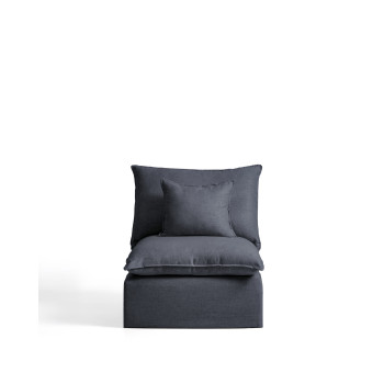 Sillón Anarela con funda extraíble de lino y viscosa.