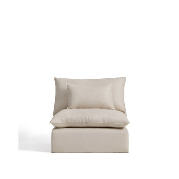 Sillón Anarela con funda extraíble de lino y viscosa.