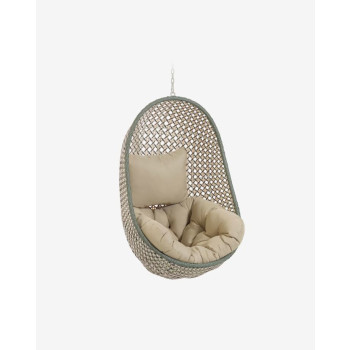 Silla colgante Cira con acabado natural