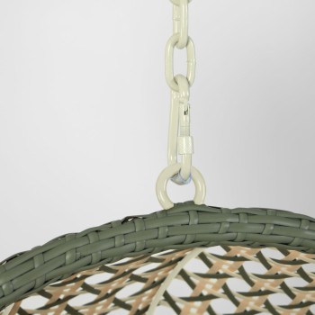 Silla colgante Florina multicolor sobre patas grises Cira multicolor