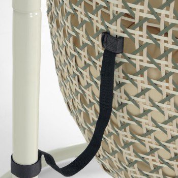 Silla colgante Florina multicolor sobre patas grises Cira multicolor