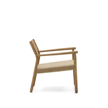 Sillón Yalia en madera maciza de roble FSC acabado 100% natural y asiento de cuerda de papel