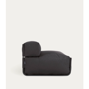 Puf modular cuadrado con respaldo para sofá, 100 % exterior