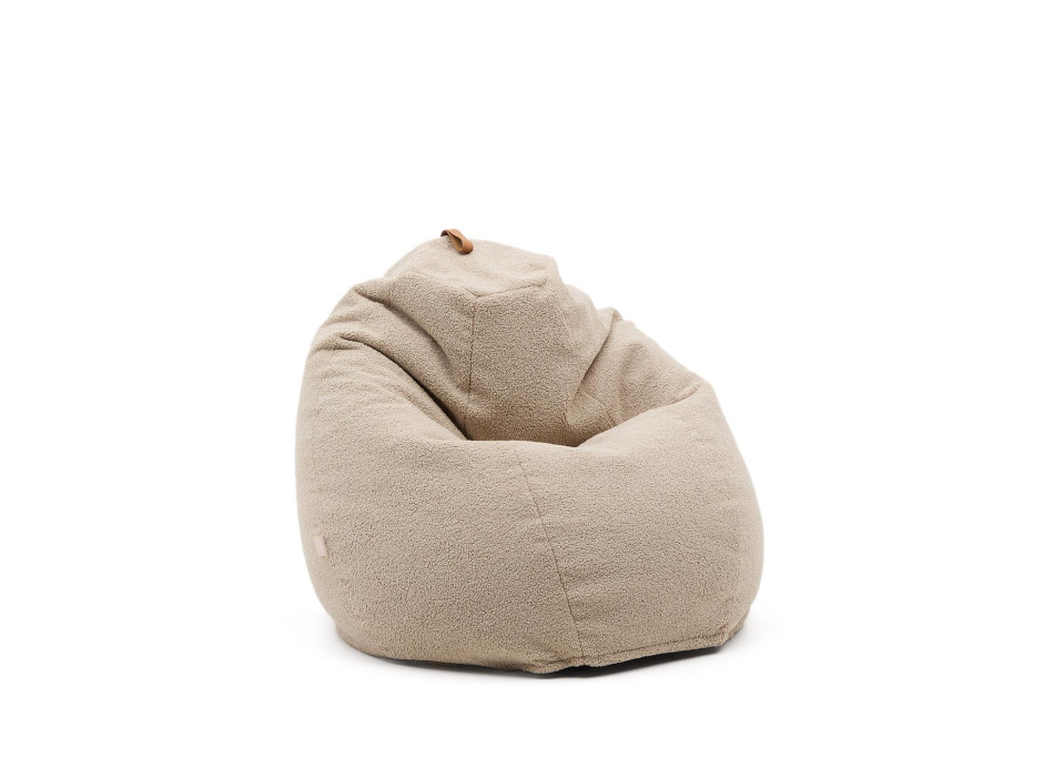 Puf Vicka tela bouclé beige Ø 70 cm