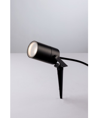 PROYECTOR AKRON NEGRO CON 1 PUNTA GU10 IP65 DE 10X6CM