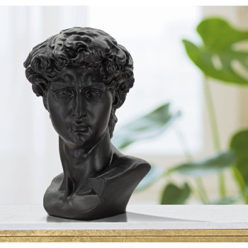 ESCULTURA CABEZA ANTIGUA NEGRA