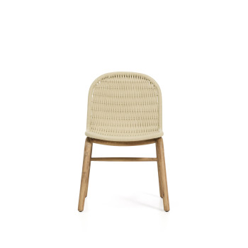 Silla Alipa de madera maciza de acacia y cuerda color crudo, 100% certificada FSC.