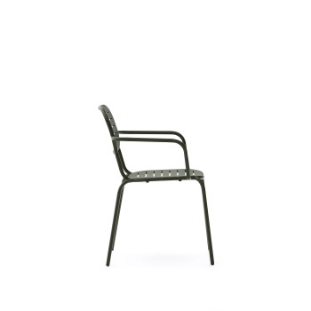 Silla de exterior apilable Brai con reposabrazos de acero galvanizado