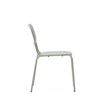 Silla de exterior apilable Brai en acero galvanizado gris oscuro