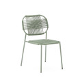 Silla de exterior apilable Talaier en cuerda sintética y acero galvanizado con acabado turquesa