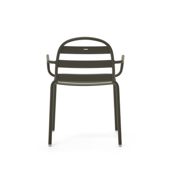 Silla de exterior Joncols en aluminio pintado de verde