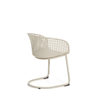 Silla de exterior Tenaro de plástico con estructura de acero.