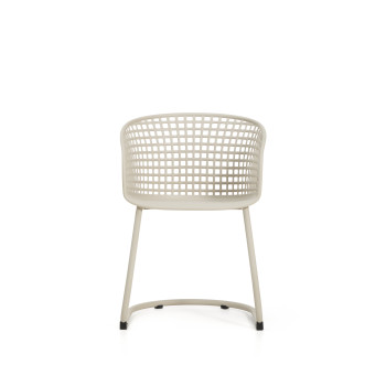 Silla de exterior Tenaro de plástico con estructura de acero.