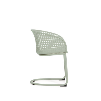 Silla de exterior Tenaro de plástico con estructura de acero.