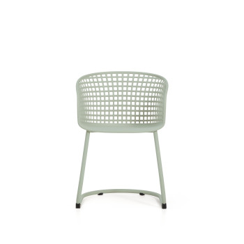 Silla de exterior Tenaro de plástico con estructura de acero.