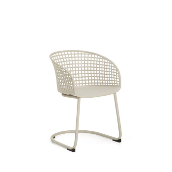Silla de exterior Tenaro de plástico con estructura de acero.