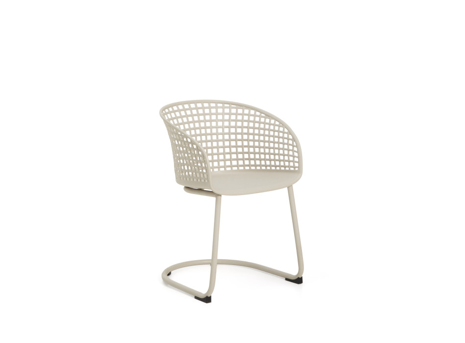 Silla de exterior Tenaro de plástico con estructura de acero.