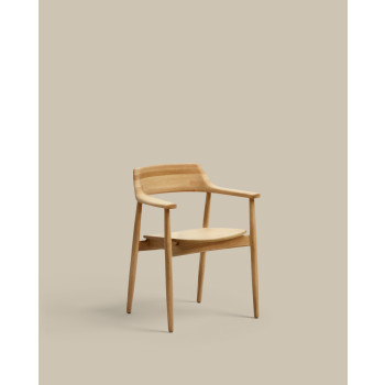 Silla Fondes de madera maciza de roble con acabado natural (certificación FSC Mixta).