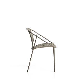 Silla apilable de exterior Atrani de acero galvanizado y cuerda.