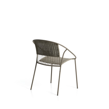 Silla apilable de exterior Atrani de acero galvanizado y cuerda.