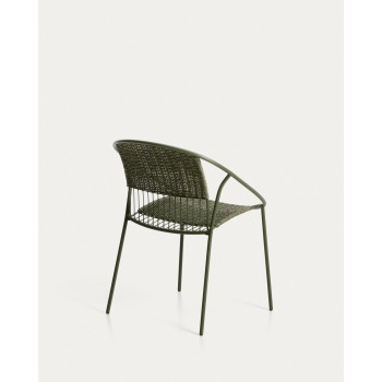 Silla apilable de exterior Atrani de acero galvanizado y cuerda.